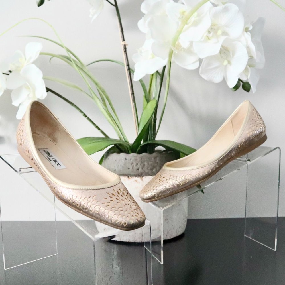 Jimmy Choo Gold Flats